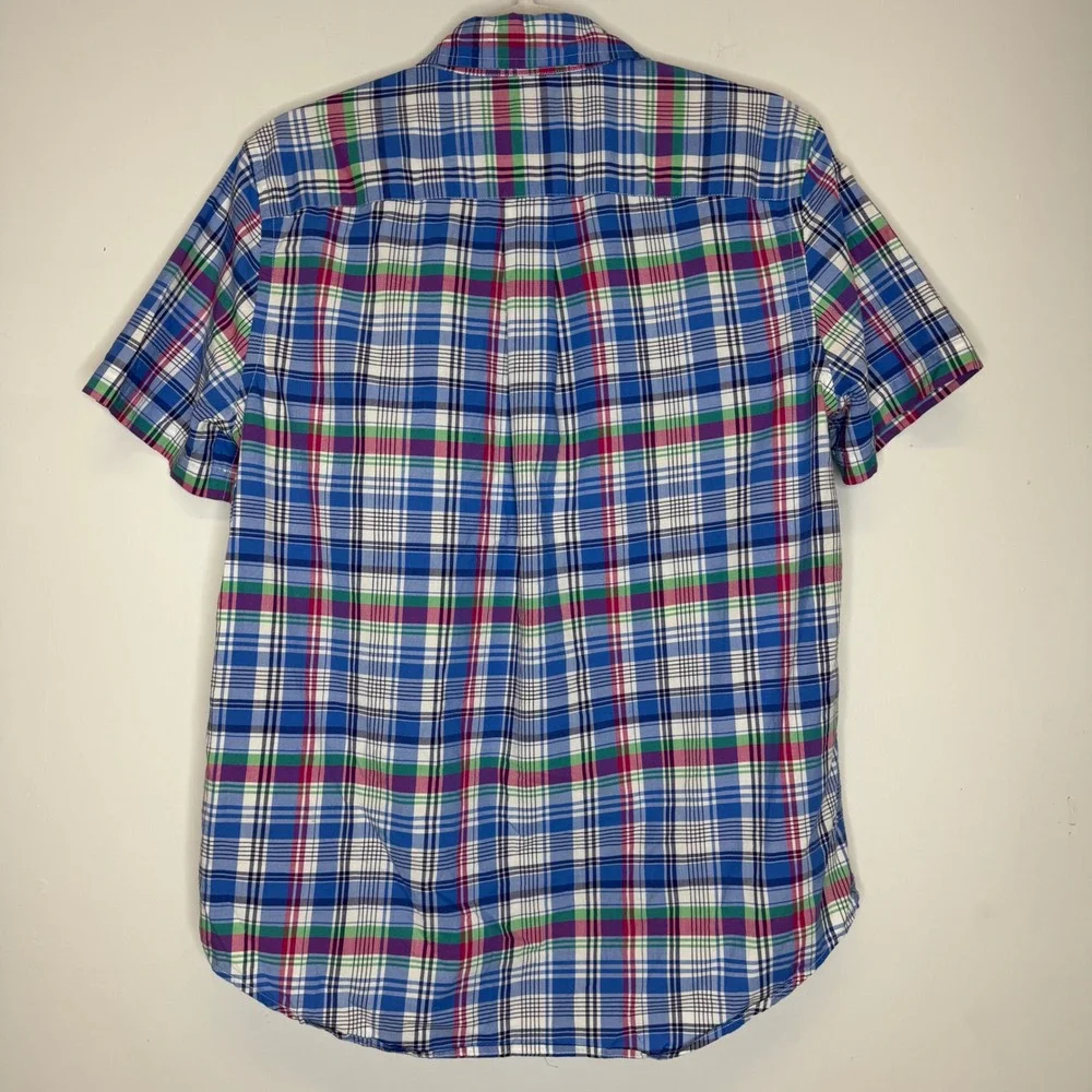 LOT OF 2 Ralph Lauren Boys XL 18-20 Plaid Button Shirt Short Sleeve Cotton Multi